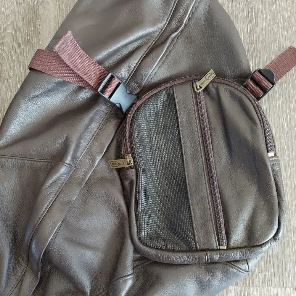 Ameri Leather Brown Crossbody Sling Bag